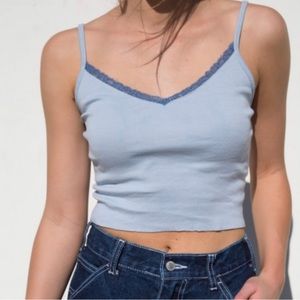 Brandy Melville Blue Nicolette Lace Tank Top